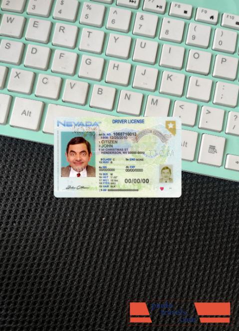 USA Nevada driving license 2021 present photolook front PSD template